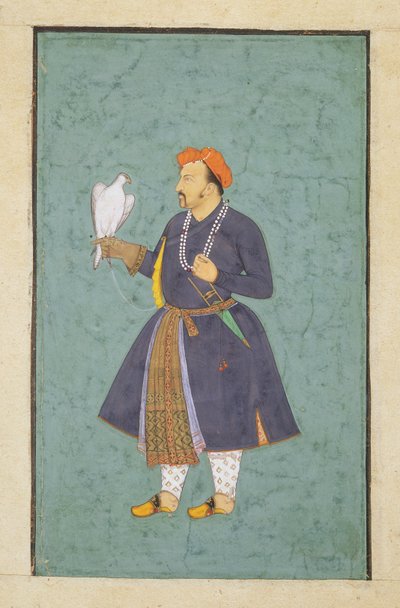Portret van Jahangir met een Valk, ca.1600-10 door Manohar attr. to Manohar attr. to